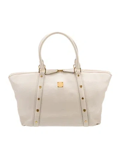 Pre-owned Mcm Leather Handle Bag In Neutral