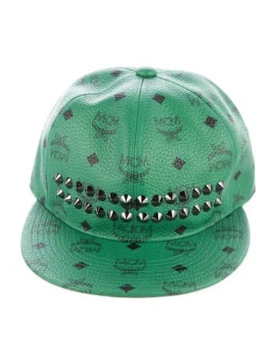 Pre-owned Mcm Leather Hat W/tags In Green