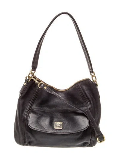 Pre-owned Mcm Leather Hobo In Black