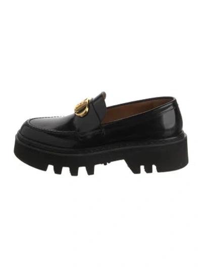 Pre-owned Mcm Leather Loafers In Black