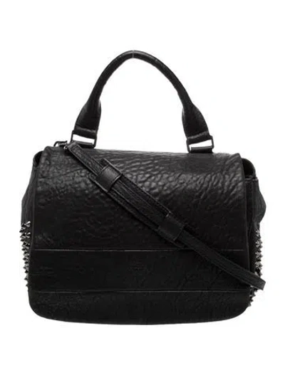 Pre-owned Mcm Leather Messenger Bag In Black