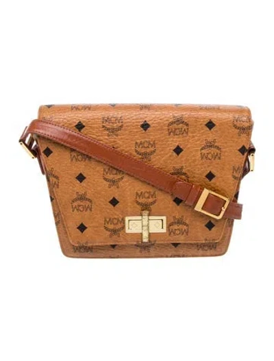 Pre-owned Mcm Leather Messenger Bag In Brown