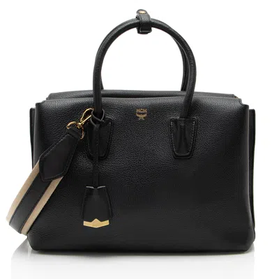 Mcm Leather Milla Medium Tote In Black