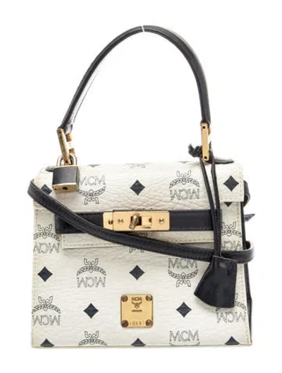 Pre-owned Mcm Leather Mini Kelly Vintage In Blue/neutrals