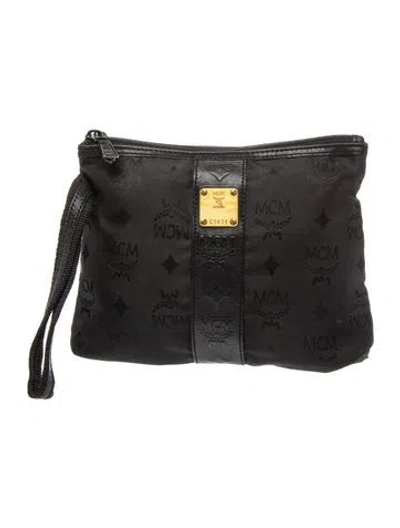 Pre-owned Mcm Leather Portfolio Vintage In Black