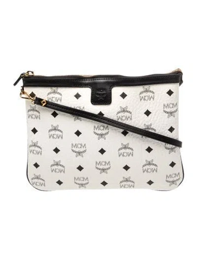 Pre-owned Mcm Leather Portfolio In White