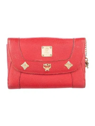 Pre-owned Mcm Leather Pouch In Red