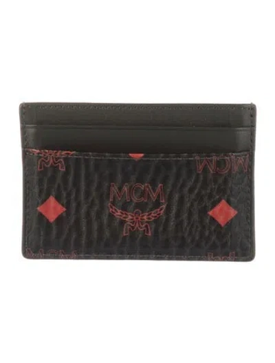 Pre-owned Mcm Leather Printed Card Holder In Multi