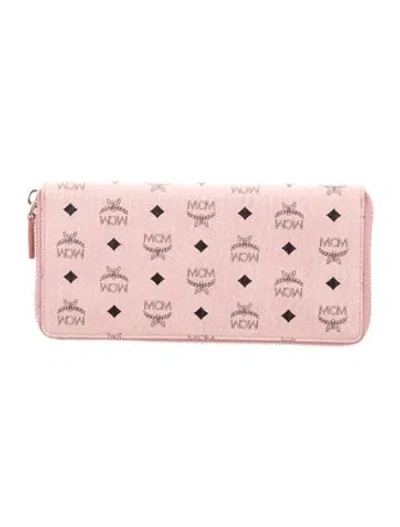 Pre-owned Mcm Leather Printed Continental Wallet In Multi