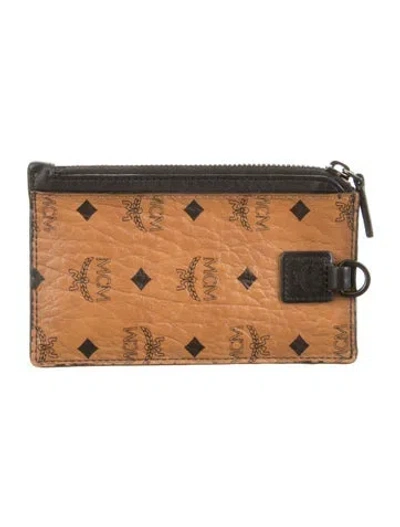 Pre-owned Mcm Leather Printed Pouch In Black