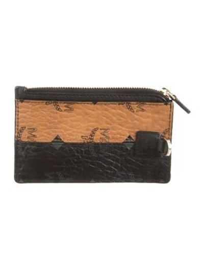 Pre-owned Mcm Leather Printed Pouch In Black