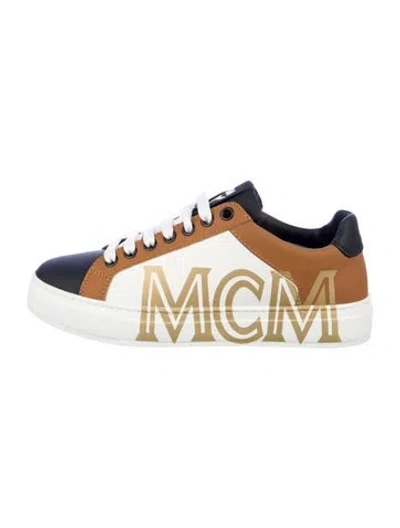 Pre-owned Mcm Leather Printed Sneakers In Multi