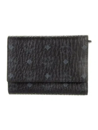 Pre-owned Mcm Leather Printed Trifold Wallet In Multi