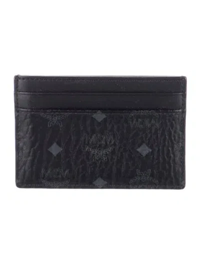 Pre-owned Mcm Leather Printed Wallet In Black