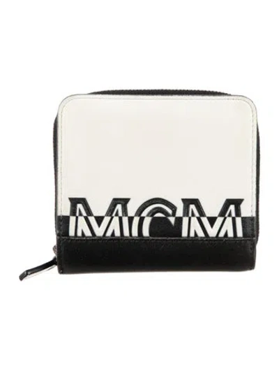 Pre-owned Mcm Leather Printed Wallet In Black