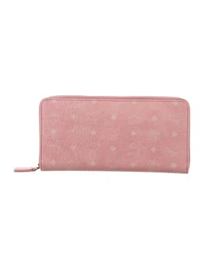 Pre-owned Mcm Leather Printed Wallet In Pink