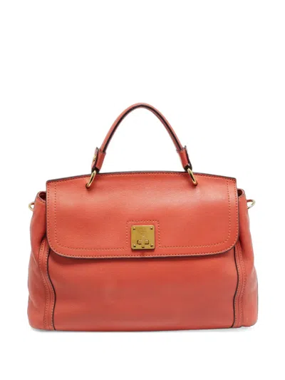Pre-owned Mcm Leather Satchel Bag In Orange