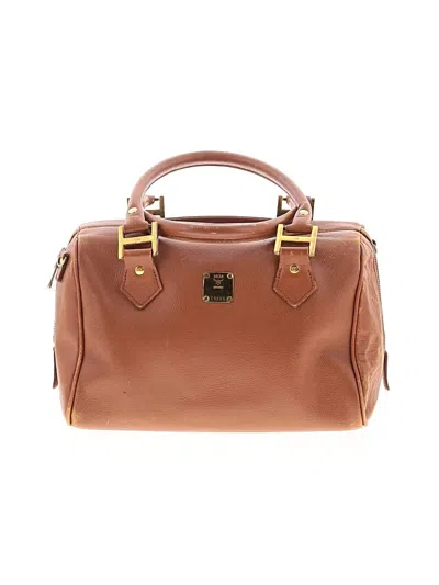 Pre-owned Mcm Leather Satchel In Brown