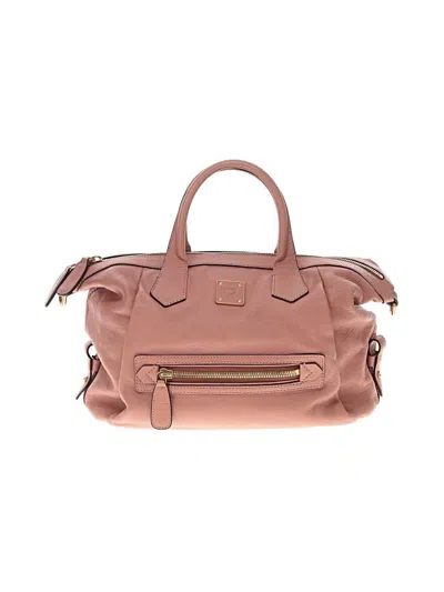 Pre-owned Mcm Leather Satchel In Pink