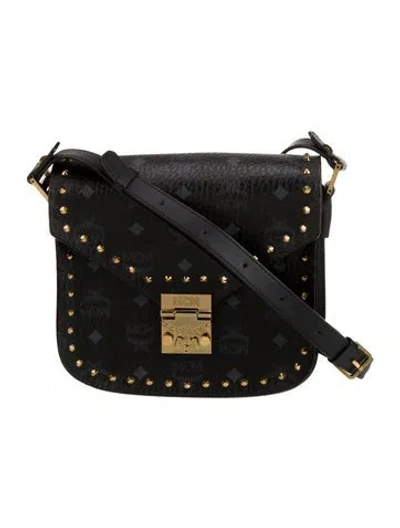 Pre-owned Mcm Leather Shoulder Bag In Black