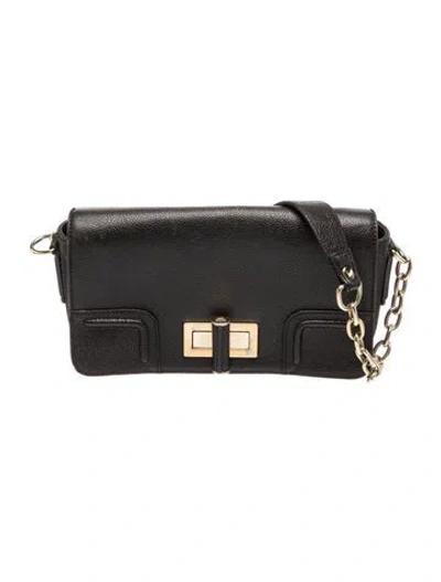 Pre-owned Mcm Leather Shoulder Bag In Black