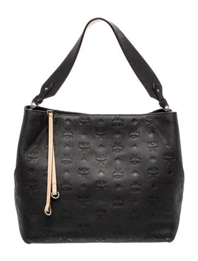 Pre-owned Mcm Leather Shoulder Bag In Black