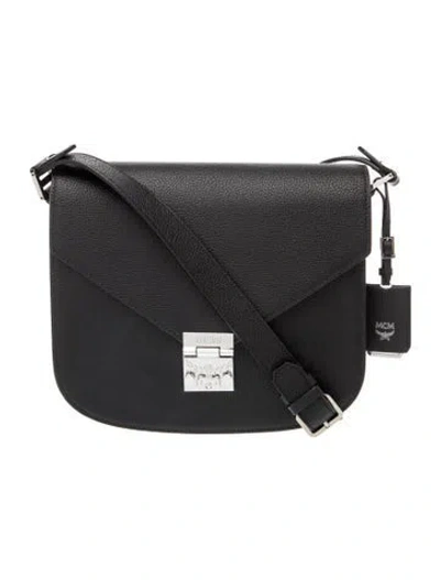 Pre-owned Mcm Leather Shoulder Bag In Black
