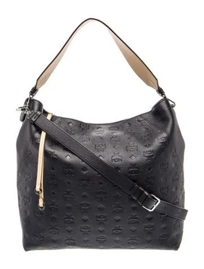 Pre-owned Mcm Leather Shoulder Bag In Black