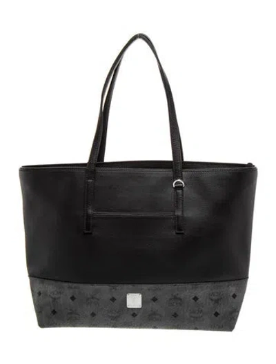 Pre-owned Mcm Leather Shoulder Bag In Black