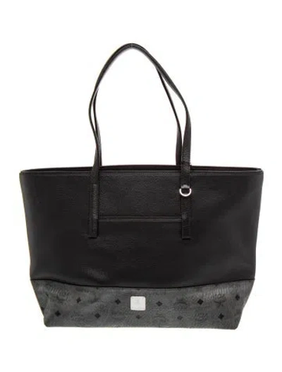 Pre-owned Mcm Leather Shoulder Bag In Black