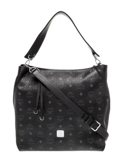 Pre-owned Mcm Leather Shoulder Bag In Black