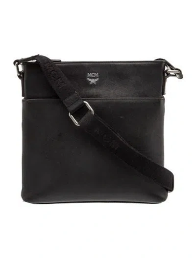 Pre-owned Mcm Leather Shoulder Bag In Black