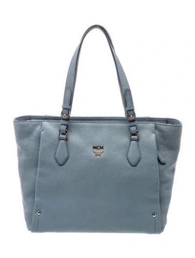 Pre-owned Mcm Leather Shoulder Bag In Blue