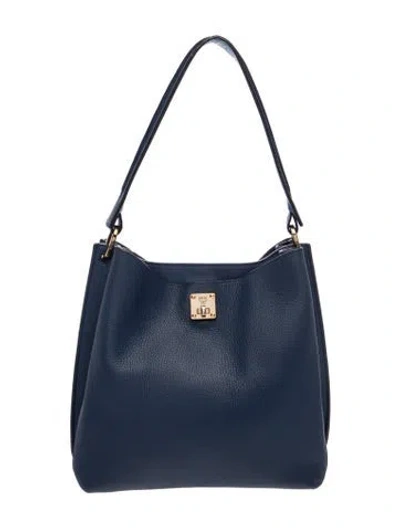 Pre-owned Mcm Leather Shoulder Bag In Blue