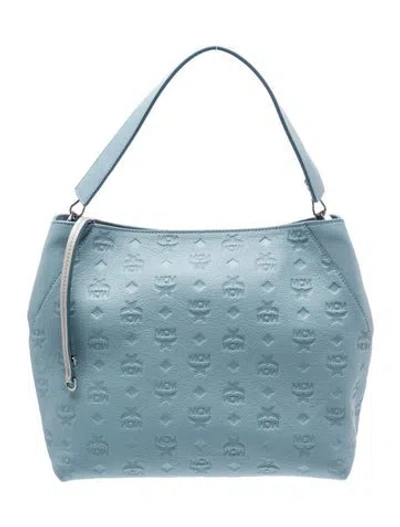Pre-owned Mcm Leather Shoulder Bag In Blue