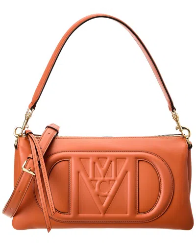Mcm Small Travia Leather Shoulder Bag In Brown