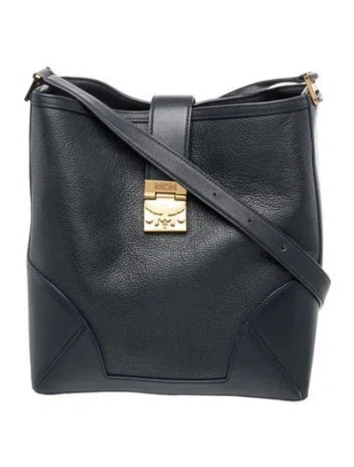 Pre-owned Mcm Leather Shoulder Bag In Gray