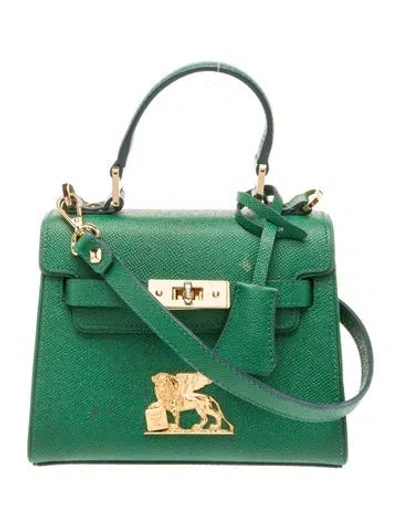 Pre-owned Mcm Leather Shoulder Bag In Green