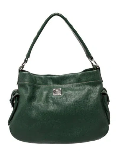 Pre-owned Mcm Leather Shoulder Bag In Green