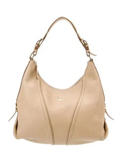 Pre-owned Mcm Leather Shoulder Bag In Neutral