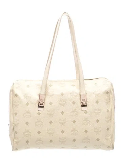 Pre-owned Mcm Leather Shoulder Bag In Neutral