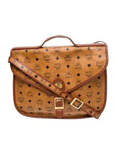 Pre-owned Mcm Leather Shoulder Bag In Neutral