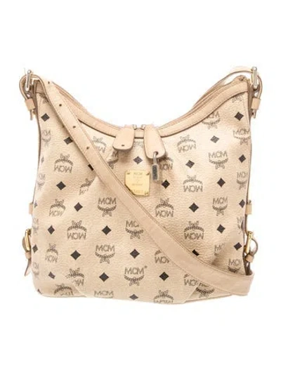 Pre-owned Mcm Leather Shoulder Bag In Neutral