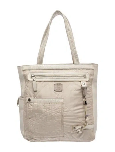 Pre-owned Mcm Leather Shoulder Bag In Neutral