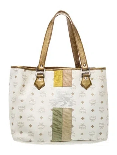 Pre-owned Mcm Leather Shoulder Bag In Neutral