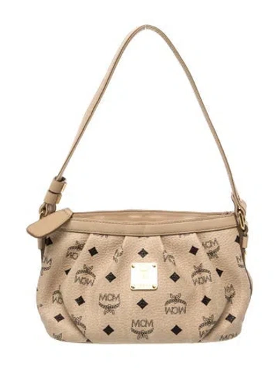Pre-owned Mcm Leather Shoulder Bag In Neutral