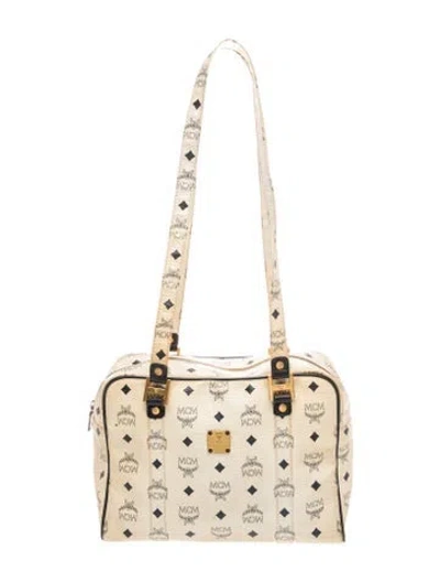 Pre-owned Mcm Leather Shoulder Bag In Neutral