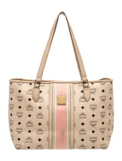 Pre-owned Mcm Leather Shoulder Bag In Neutral