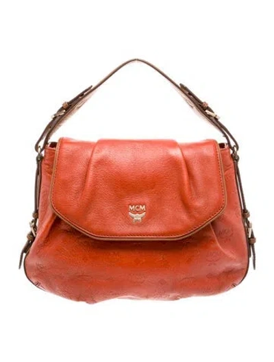 Pre-owned Mcm Leather Shoulder Bag In Orange