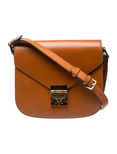 Pre-owned Mcm Leather Shoulder Bag In Orange
